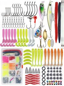 114 pieces of long-pitched lure fishing rig set freshwater kill sequined minoan hook accessories fake bait set