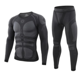 Men's Thermal Underwear Fleece Lined Performance Fleece Tactical Sports Shapewear Thermal Set (size: L)