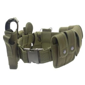 Outdoor Utility Tools Belt for Versatile Police Security Guard (Color: Green, Type: Tools Belt)