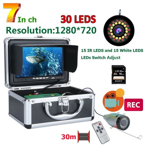 15M/30M Underwater Fishing Camera With 7inch 15pcs White LEDs +15pcs Infrared Lamp HD1080P Camera Fishfinder For Ice Sea Fishing 15M/30M Underwater Fishing Camera With 7inch 15pcs White LEDs +15pcs Infrared Lamp HD1080P Camera Fishfinder For Ice Sea Fishing